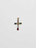 Multi-color CZ Cross Charm
