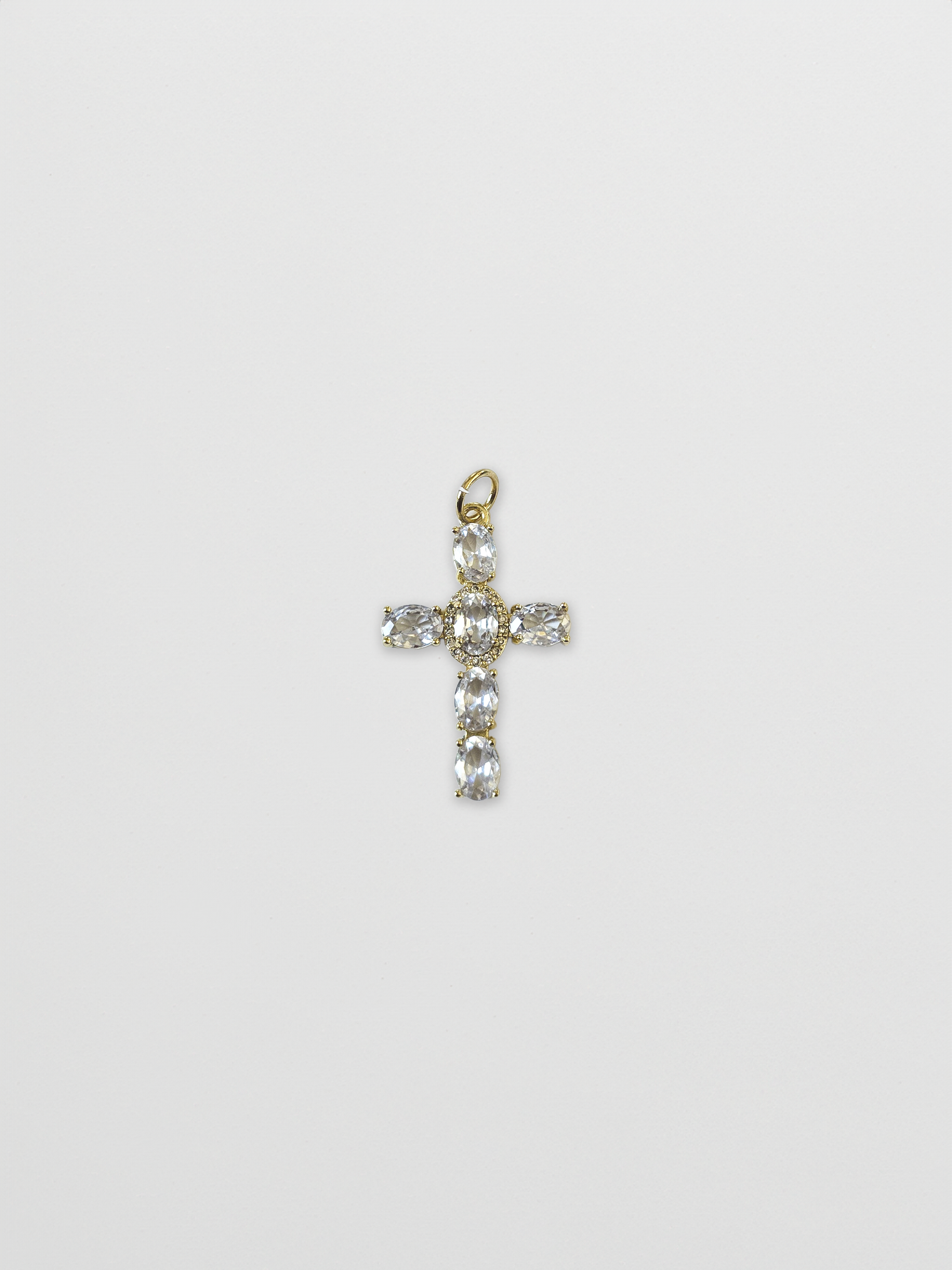 White CZ Cross Charm
