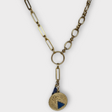 Vintage Medallion Sodalite Charm Necklace