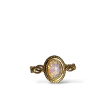 Vintage Fire Opal Glass Ornate Ring