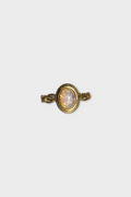 Vintage Fire Opal Glass Ornate Ring