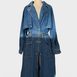 80/90s Long Line Denim Trenchcoat