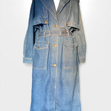 80/90s Long Line Denim Trenchcoat