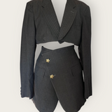 Ash Pinstriped Moda Blazer Set