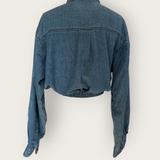 Mandarin Collar Denim Reworked Top