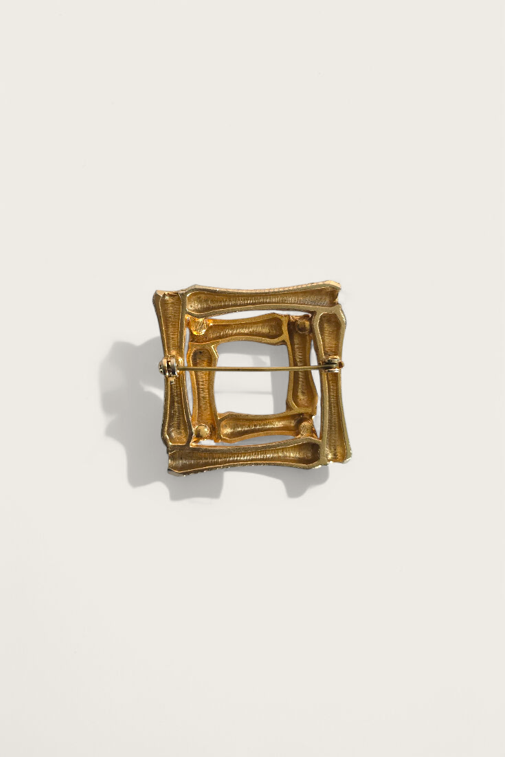 Vintage Square Bamboo Brooch