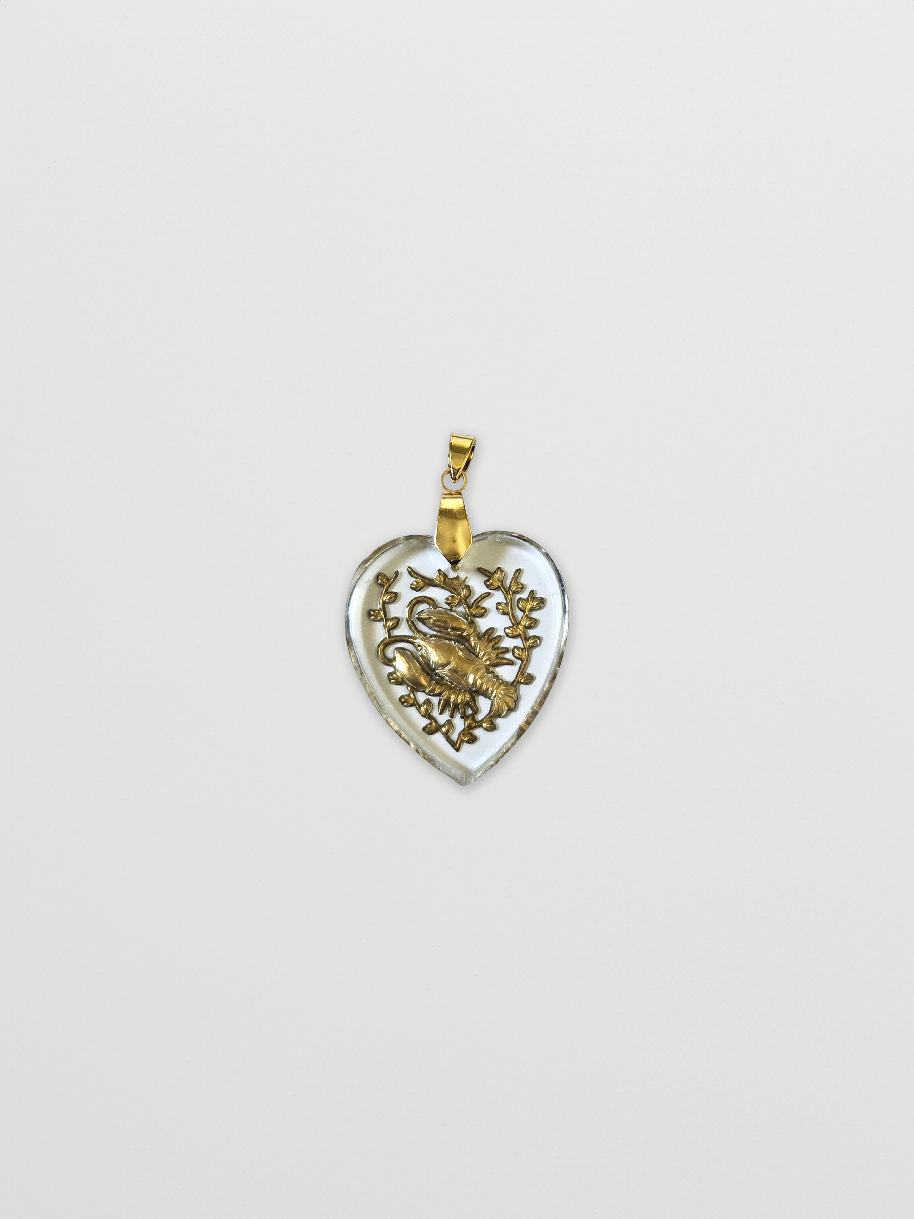 Vintage Scorpio Glass Heart