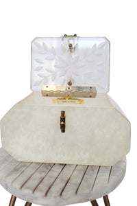 50's Ivory Pearlized Lucite Handbag