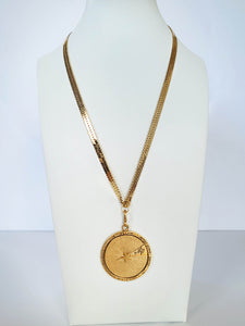 60's Zodiac Wheel Pendant Necklace