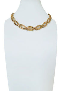 Vintage Gold-tone Dual Textured Rope Choker