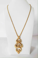 Load image into Gallery viewer, 60&#39;s Gold tone Triple Drop Pendant Necklace