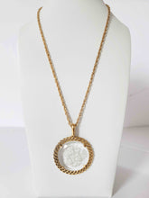 Load image into Gallery viewer, 60&#39;s Gold-tone Glass Intaglio Libra Pendant Necklace