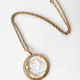 60's Gold-tone Glass Intaglio Sagittarius Pendant Necklace