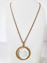 Load image into Gallery viewer, 60&#39;s Gold-tone Glass Intaglio Sagittarius Pendant Necklace