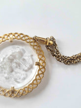 Load image into Gallery viewer, 60&#39;s Gold-tone Glass Intaglio Sagittarius Pendant Necklace
