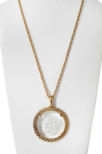 Load image into Gallery viewer, 60&#39;s Gold-tone Glass Intaglio Libra Pendant Necklace