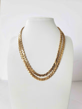 Load image into Gallery viewer, Vintage Gold-tone Flat Semi Curb Layered Necklace