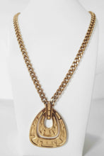 Load image into Gallery viewer, 70&#39;s Gold-tone Monet Greek Key Chunky Pendant Necklace