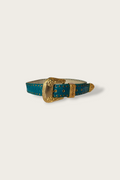Vintage Teal Western Leather Belt