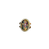 Vintage Large Fire Opal Glass Ring