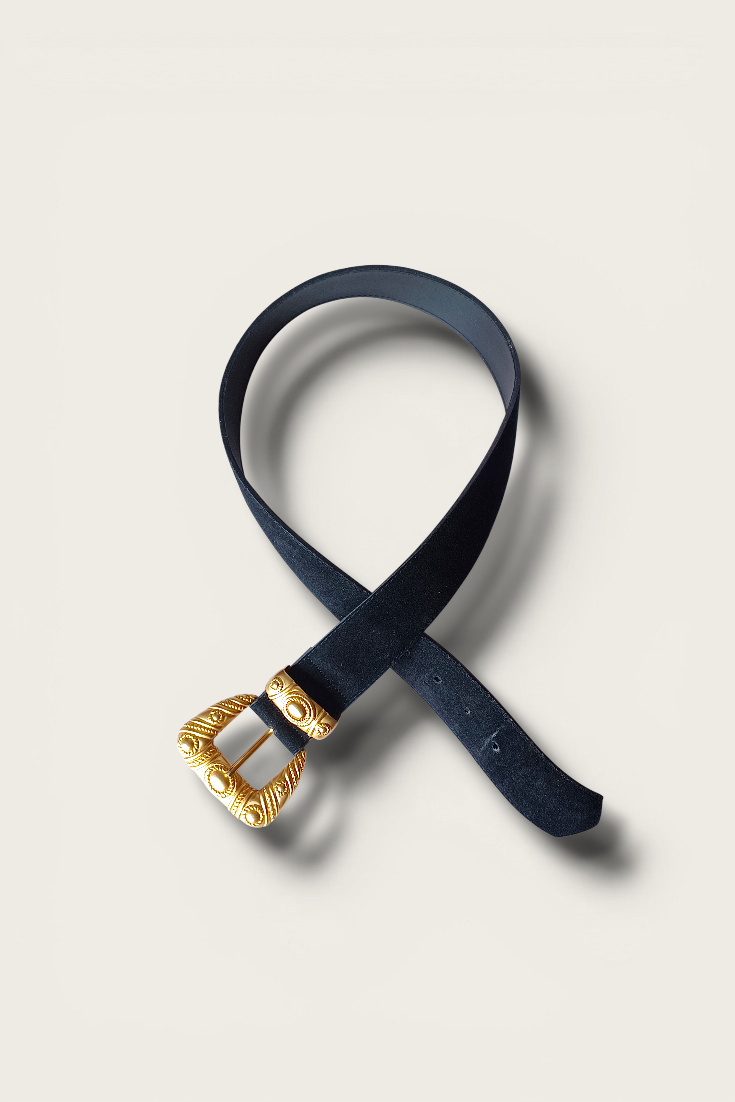 80/90's Suede Black Belt