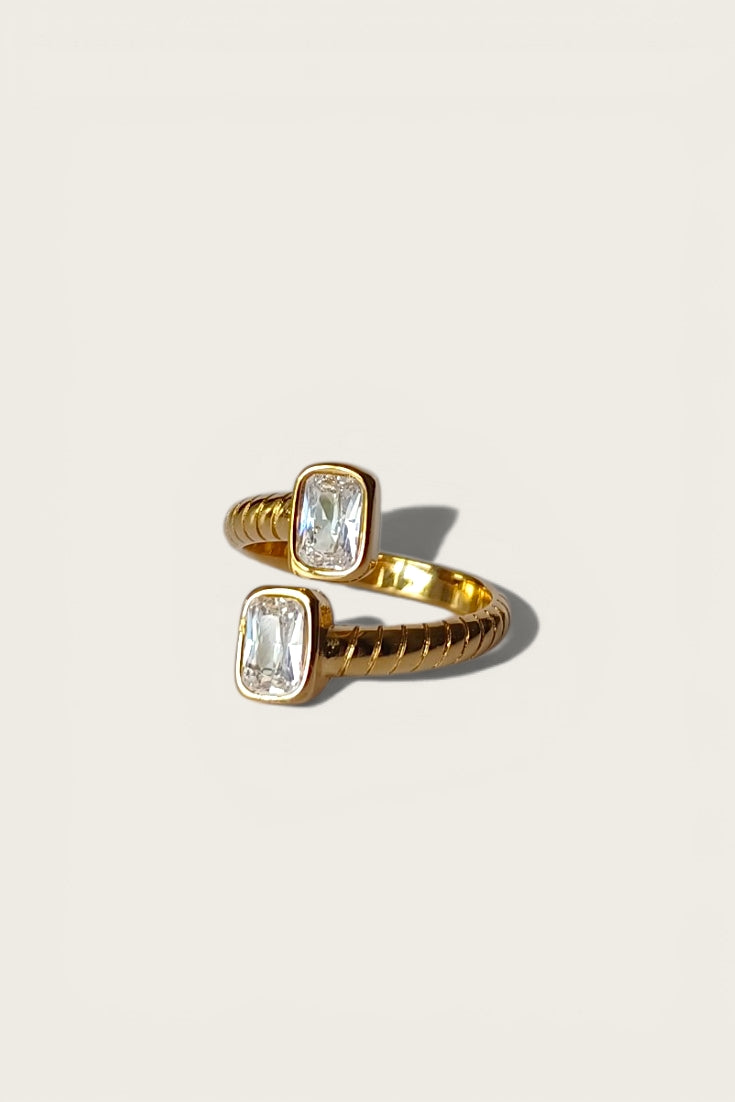 Double Crystal Wrap Around Ring