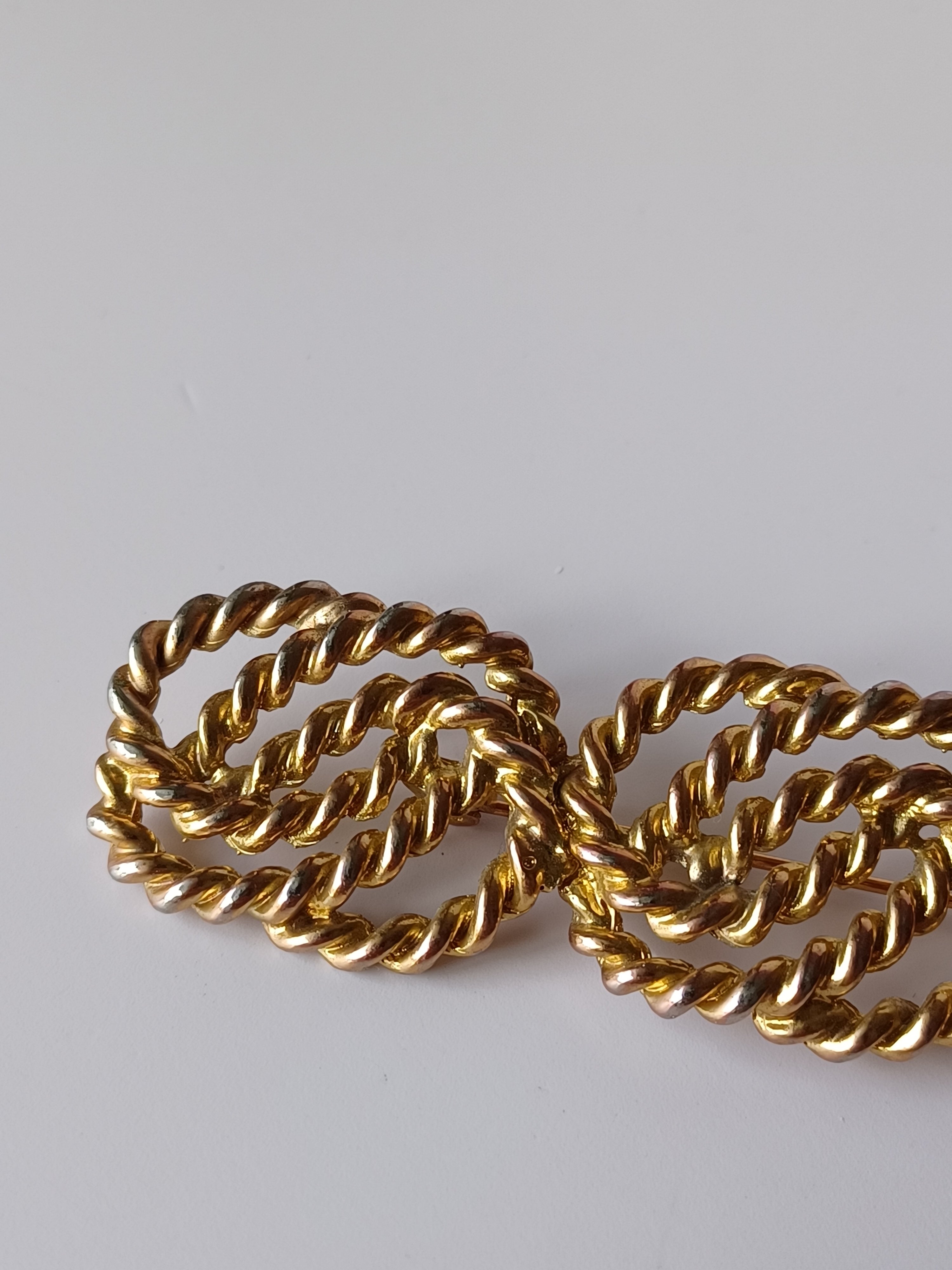 70/80's Triple Twist Rope Brooch