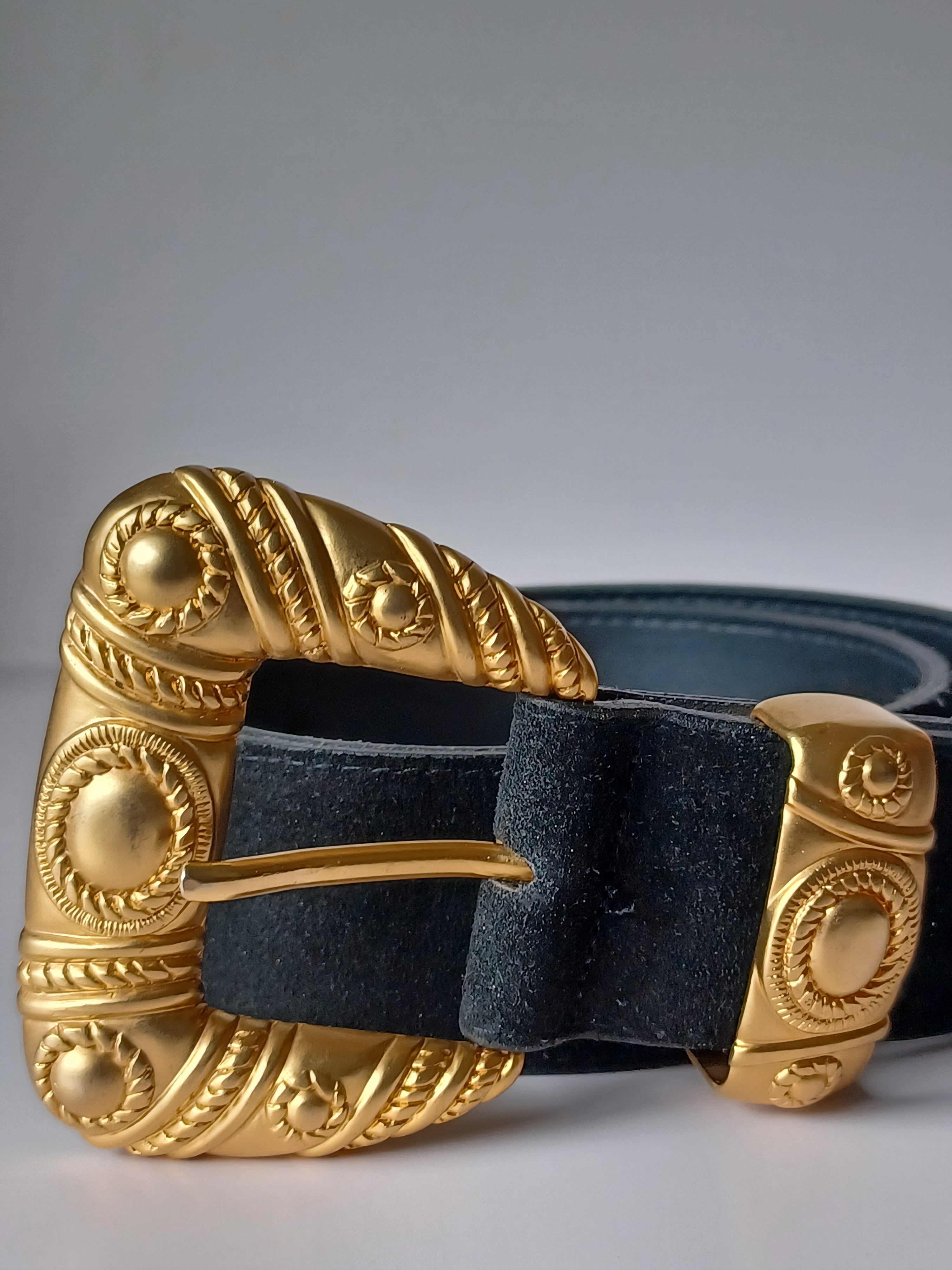80/90's Suede Black Belt