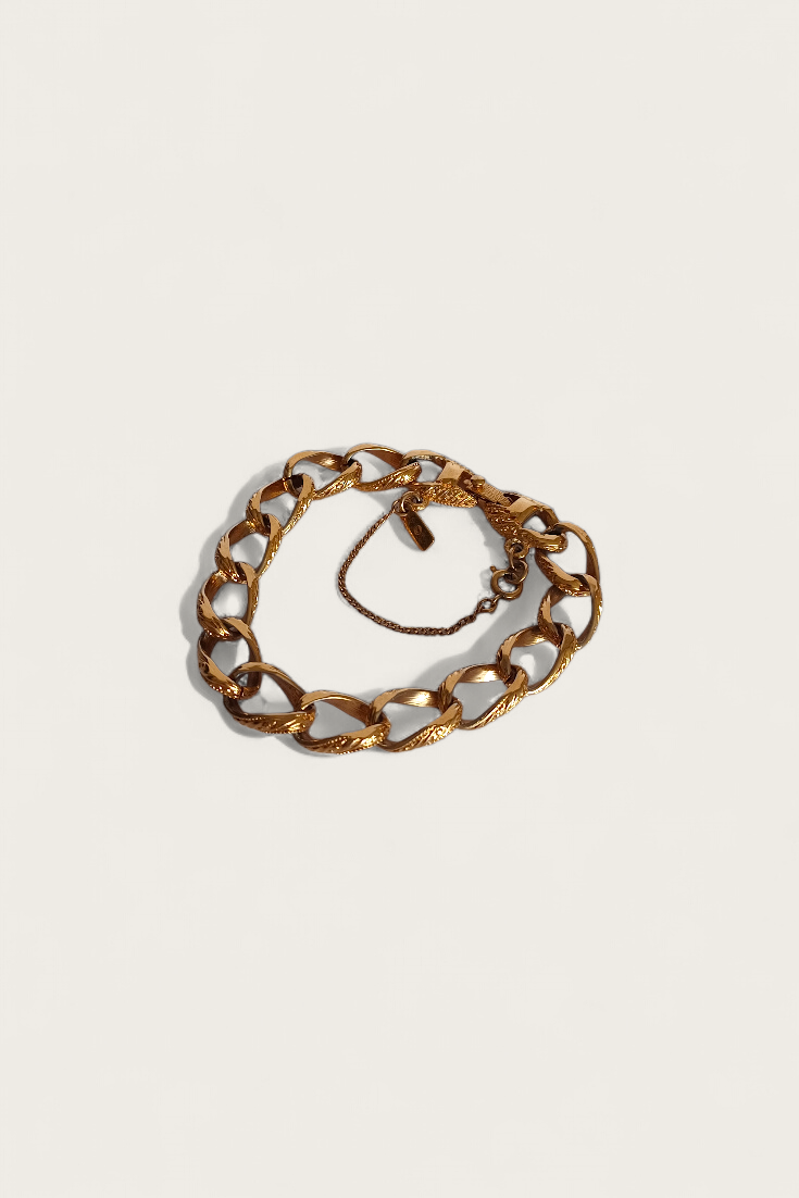 80's Monet Textured Chain Link Bracelet