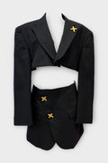 Black Pinstriped Moda "X" Reworked Blazer