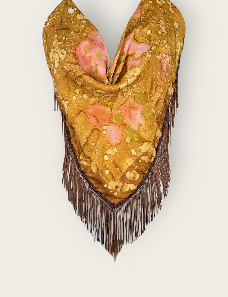 Tina Fringe Silk Scarf Top