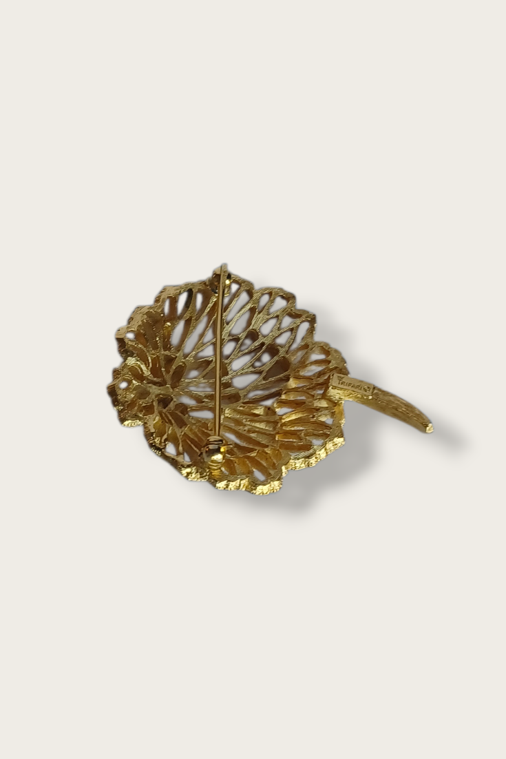 60's Trifari Filigree Floral Brooch