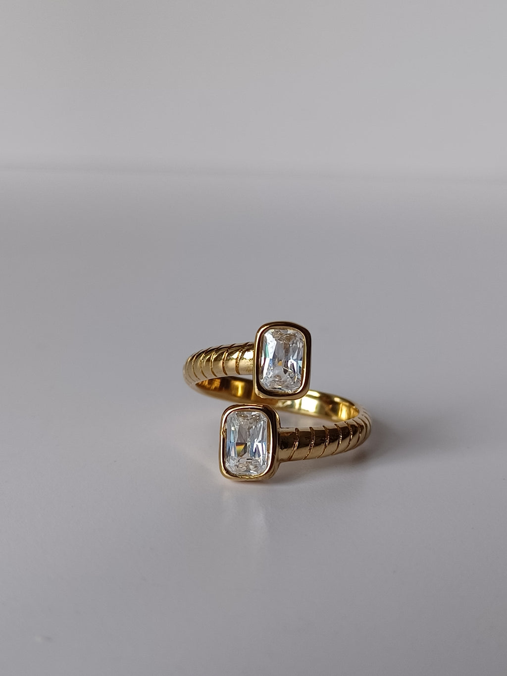 Double Crystal Wrap Around Ring