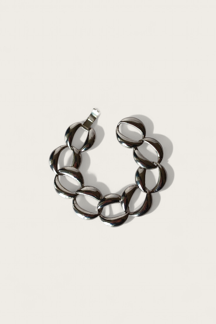 Vintage Chunky Link Silver Bracelet