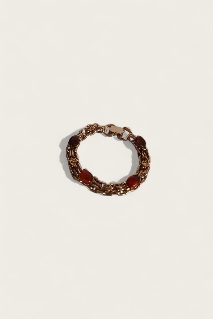 70's Amber Double Link Bracelet