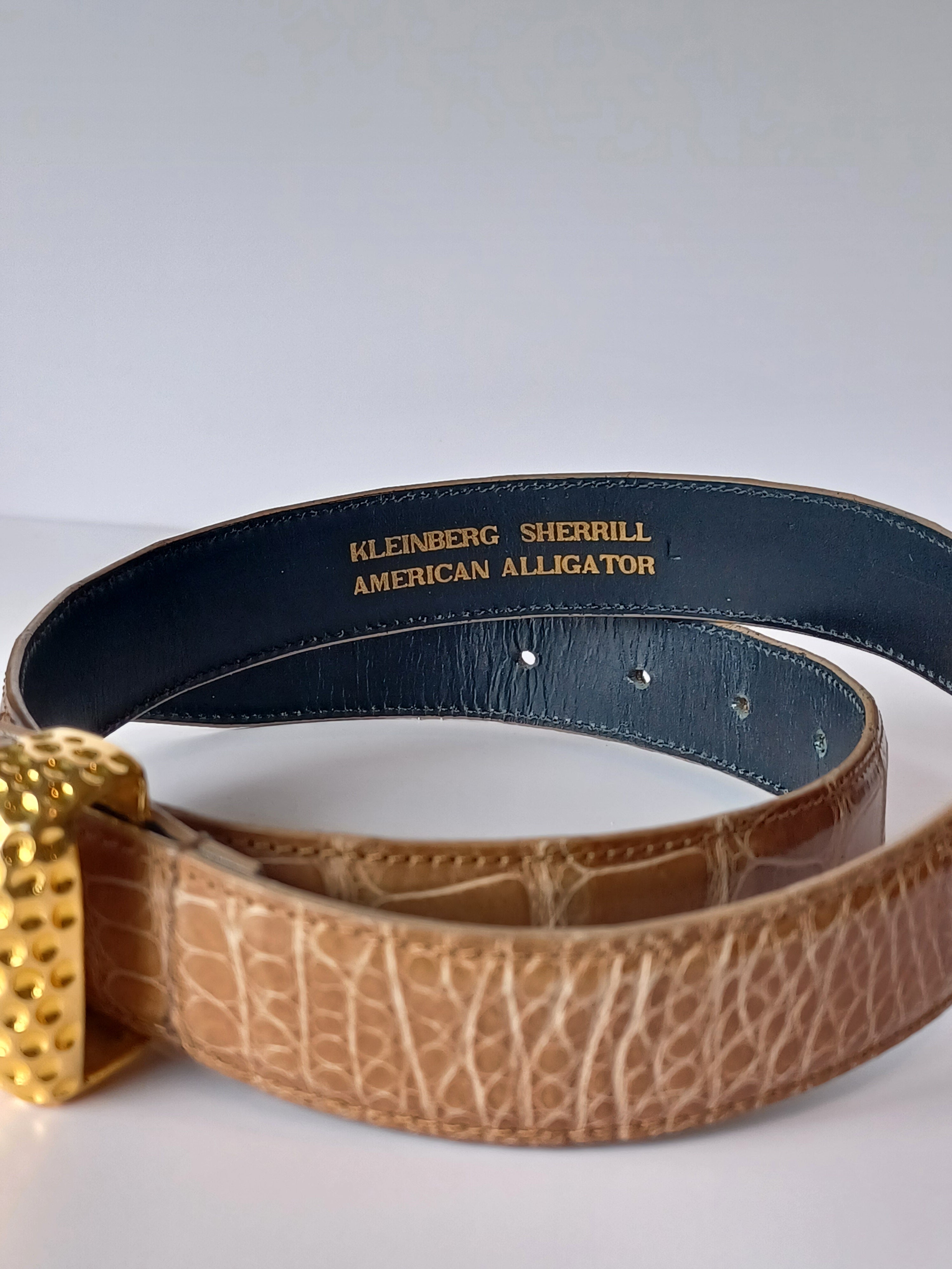80's/90's Kleinberg Sherrill Tan Alligator Belt
