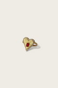 Ruby Red Vermeil Heart Ring