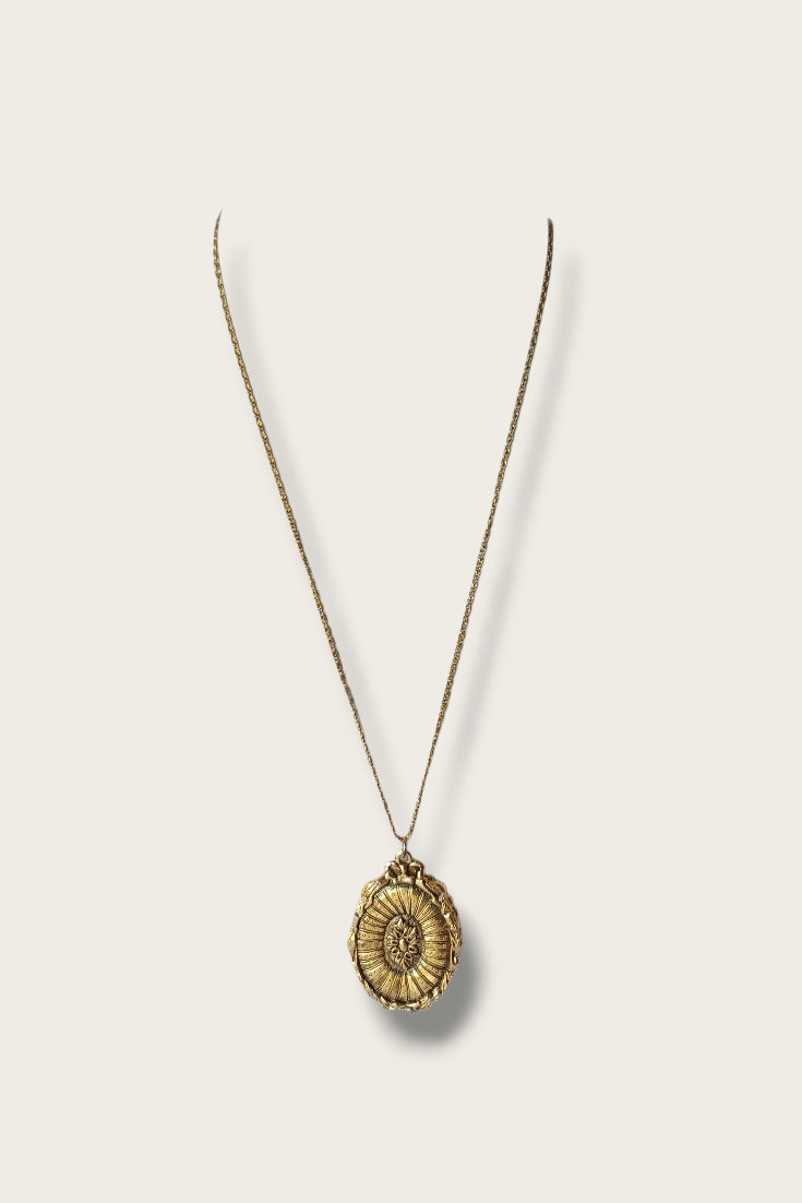 60/70's Floral Perfume Locket Necklace