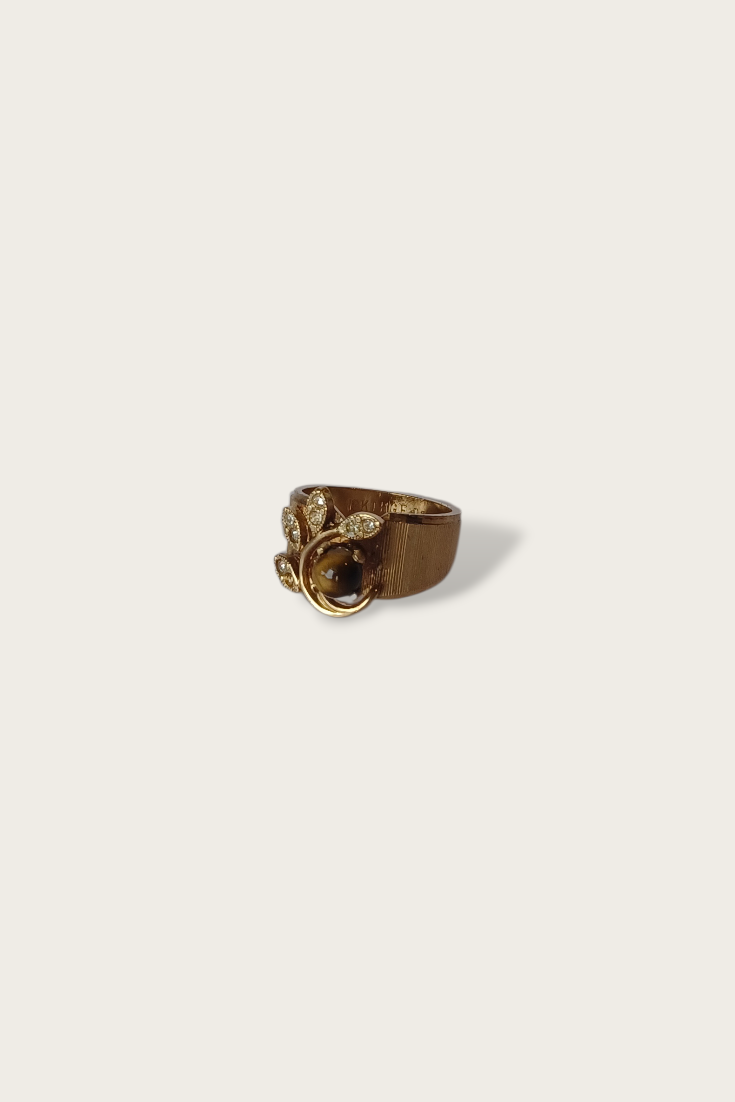 70's Tiger's Eye Petal Ring