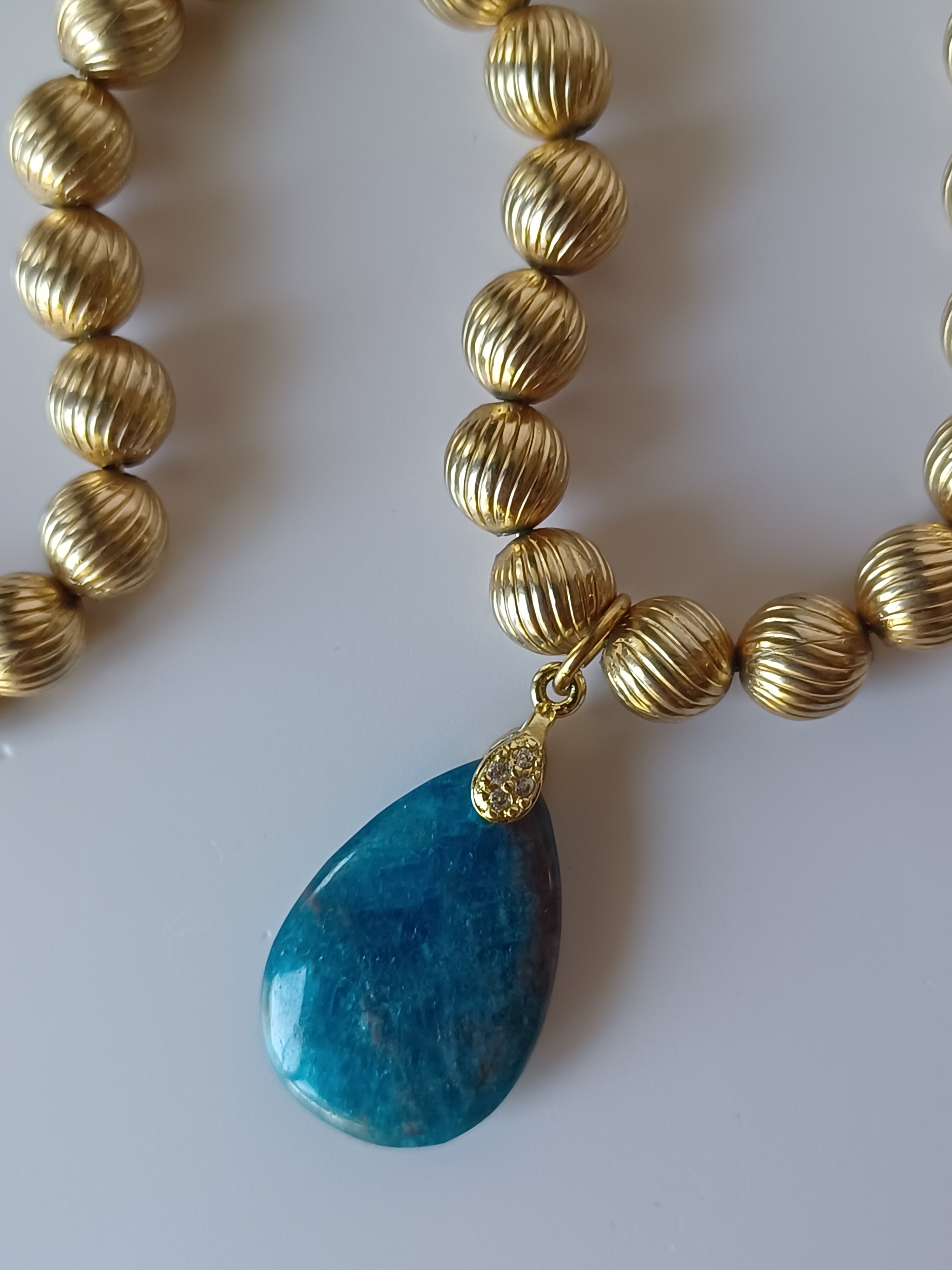 Vintage Amazonite Pendant Necklace