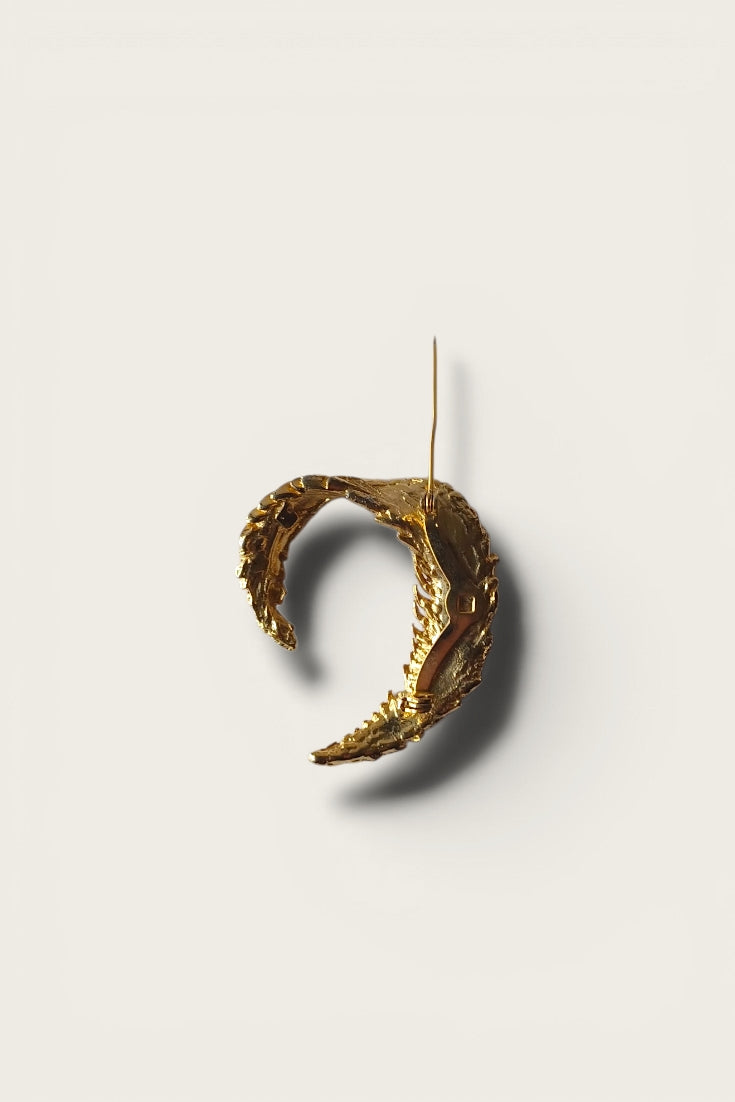 Vintage Swirl Feather Brooch