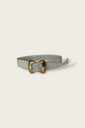 80's White Leather Strap Belt