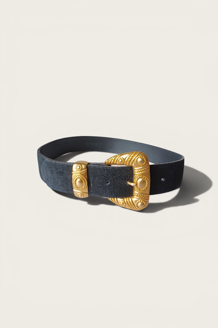 80/90's Suede Black Belt