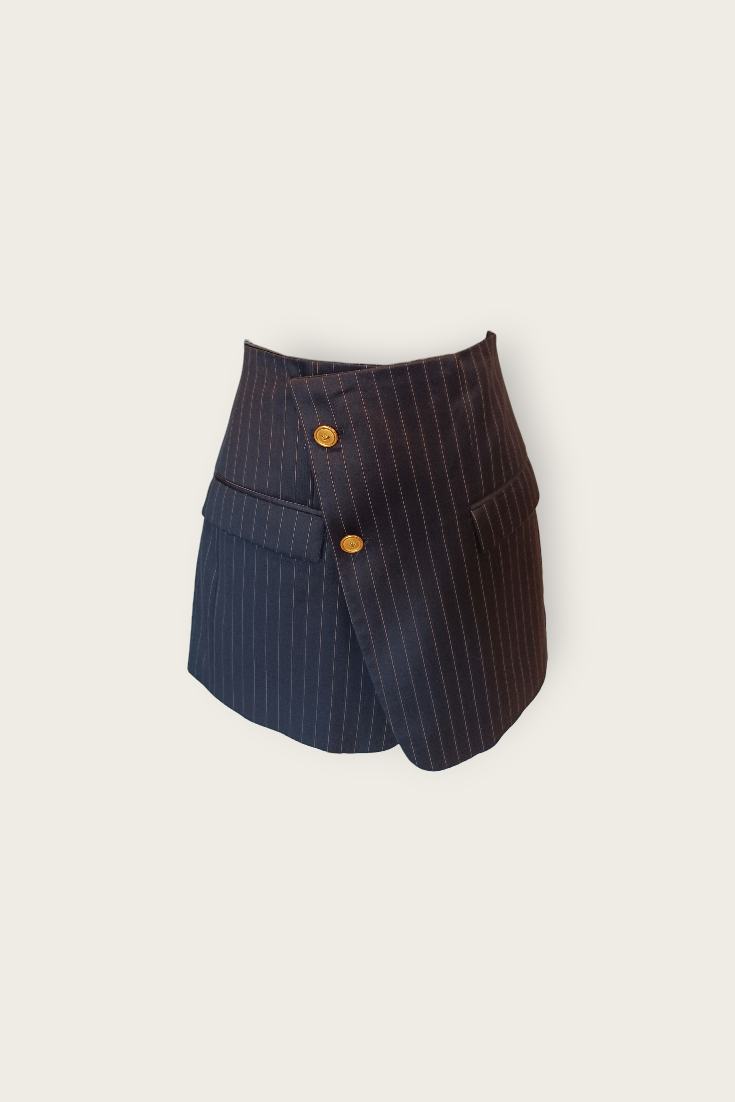 REVIVAL Moda Black Striped Blazer Set