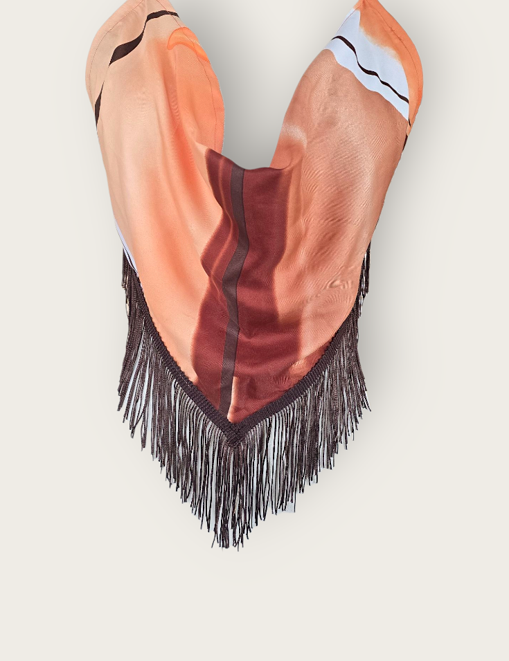 Tina Fringe Silk Scarf Top