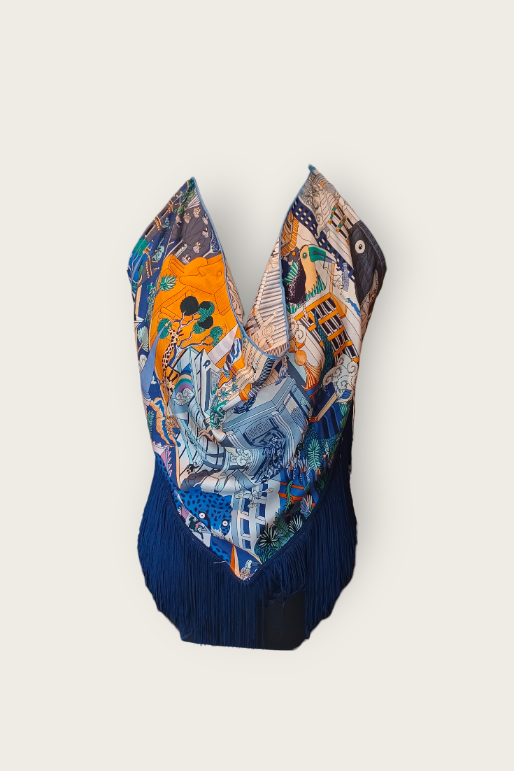 Tina Fringe Silk Scarf Top