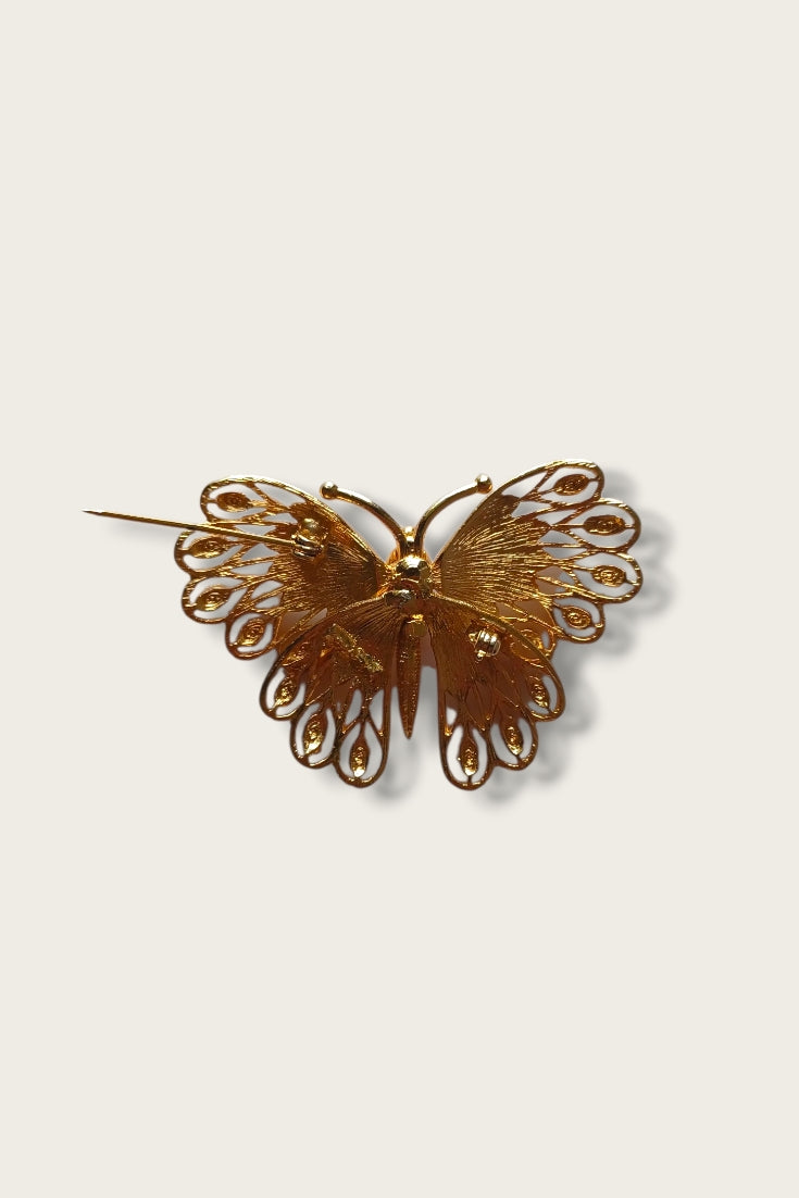 Vintage Gemstone Butterfly Brooch