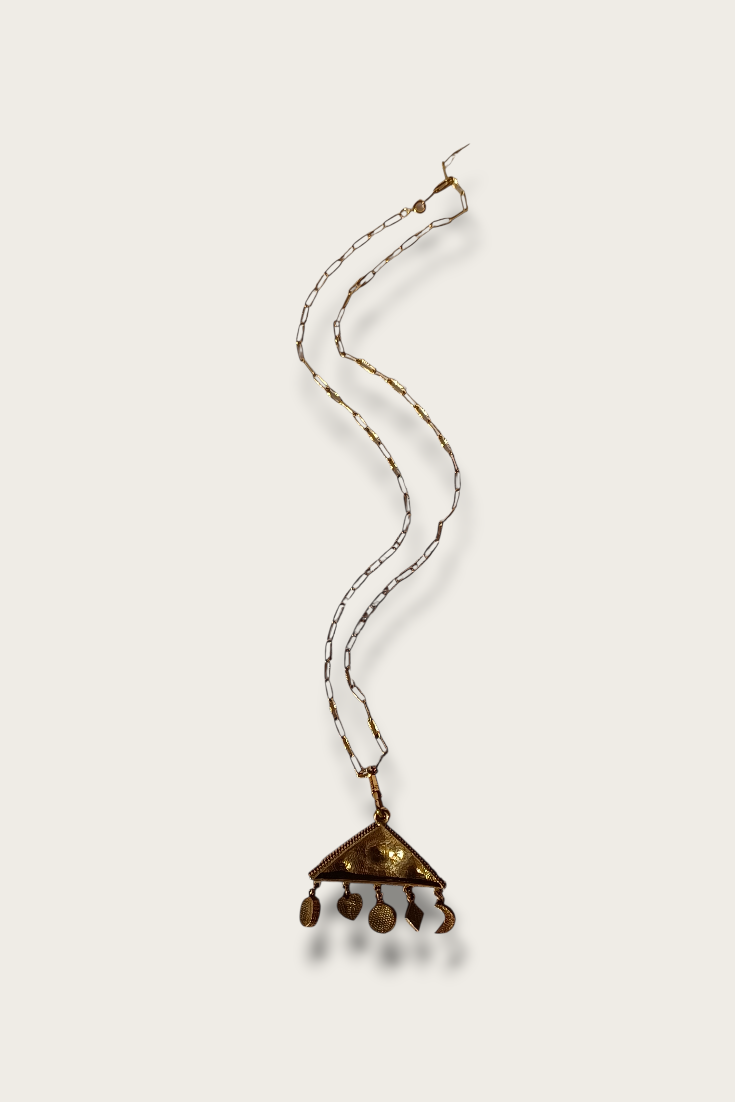 Vintage Etruscan Triangle Necklace