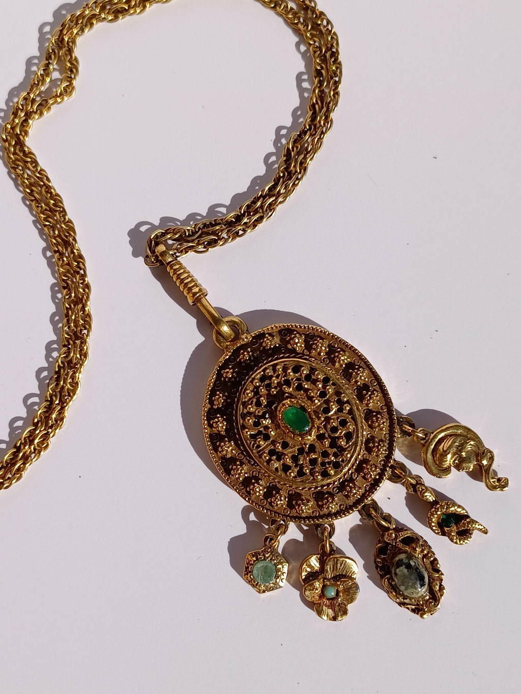 50s Etruscan Oval Charm Necklace