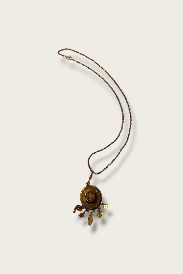 50s Etruscan Oval Charm Necklace